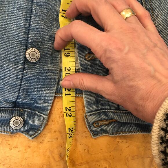 John Galt Sherpa denim jacket Y2K warm stylish size S/M - Picture 9 of 9